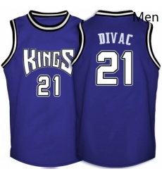 Mens Adidas Sacramento Kings 21 Vlade Divac Authentic Purple Throwback NBA Jersey