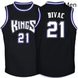 Mens Adidas Sacramento Kings 21 Vlade Divac Swingman Black Throwback NBA Jersey