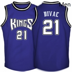 Mens Adidas Sacramento Kings 21 Vlade Divac Swingman Purple Throwback NBA Jersey