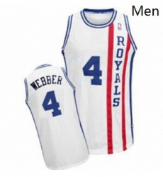 Mens Adidas Sacramento Kings 4 Chris Webber Authentic White Throwback NBA Jersey