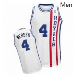 Mens Adidas Sacramento Kings 4 Chris Webber Authentic White Throwback NBA Jersey