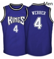 Mens Adidas Sacramento Kings 4 Chris Webber Swingman Purple Throwback NBA Jersey