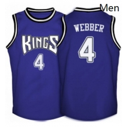Mens Adidas Sacramento Kings 4 Chris Webber Swingman Purple Throwback NBA Jersey