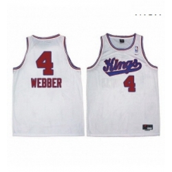 Mens Adidas Sacramento Kings 4 Chris Webber Swingman White New Throwback NBA Jersey