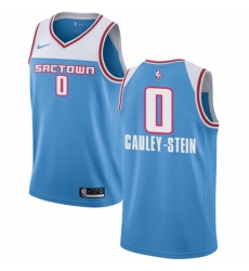 Mens Nike Sacramento Kings 0 Willie Cauley Stein Swingman Blue NBA Jersey 2018 19 City Edition 