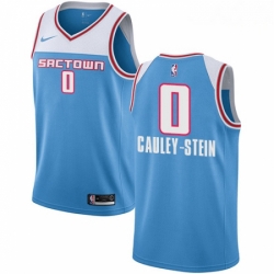 Mens Nike Sacramento Kings 0 Willie Cauley Stein Swingman Blue NBA Jersey 2018 19 City Edition 