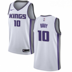 Mens Nike Sacramento Kings 10 Mike Bibby Authentic White NBA Jersey Association Edition