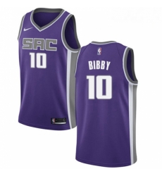 Mens Nike Sacramento Kings 10 Mike Bibby Swingman Purple Road NBA Jersey Icon Edition