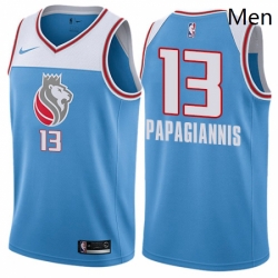 Mens Nike Sacramento Kings 13 Georgios Papagiannis Swingman Blue NBA Jersey City Edition