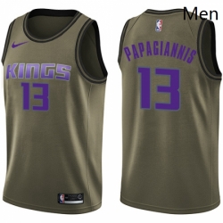Mens Nike Sacramento Kings 13 Georgios Papagiannis Swingman Green Salute to Service NBA Jersey