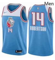 Mens Nike Sacramento Kings 14 Oscar Robertson Authentic Blue NBA Jersey City Edition