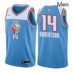 Mens Nike Sacramento Kings 14 Oscar Robertson Authentic Blue NBA Jersey City Edition