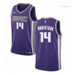 Mens Nike Sacramento Kings 14 Oscar Robertson Authentic Purple Road NBA Jersey Icon Edition