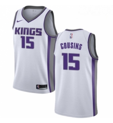 Mens Nike Sacramento Kings 15 DeMarcus Cousins Authentic White NBA Jersey Association Edition