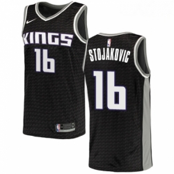 Mens Nike Sacramento Kings 16 Peja Stojakovic Authentic Black NBA Jersey Statement Edition 