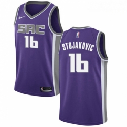 Mens Nike Sacramento Kings 16 Peja Stojakovic Authentic Purple Road NBA Jersey Icon Edition 