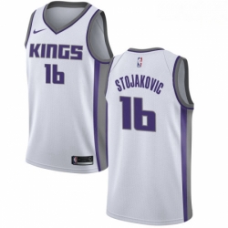 Mens Nike Sacramento Kings 16 Peja Stojakovic Swingman White NBA Jersey Association Edition 