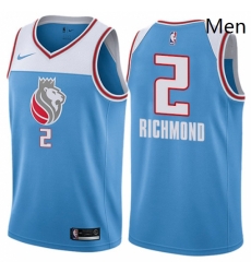 Mens Nike Sacramento Kings 2 Mitch Richmond Authentic Blue NBA Jersey City Edition