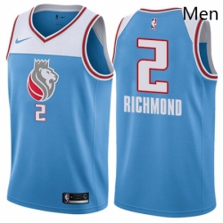 Mens Nike Sacramento Kings 2 Mitch Richmond Authentic Blue NBA Jersey City Edition
