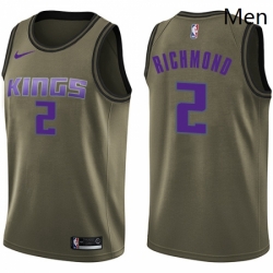 Mens Nike Sacramento Kings 2 Mitch Richmond Swingman Green Salute to Service NBA Jersey
