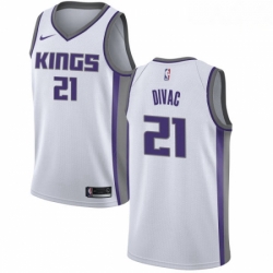 Mens Nike Sacramento Kings 21 Vlade Divac Authentic White NBA Jersey Association Edition