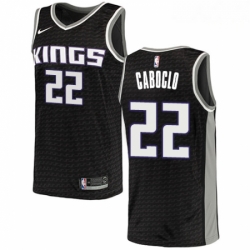 Mens Nike Sacramento Kings 22 Bruno Caboclo Swingman Black NBA Jersey Statement Edition 