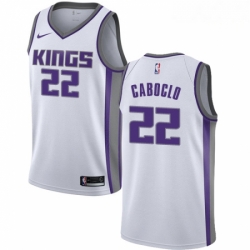 Mens Nike Sacramento Kings 22 Bruno Caboclo Swingman White NBA Jersey Association Edition 