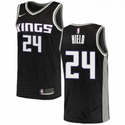 Mens Nike Sacramento Kings 24 Buddy Hield Authentic Black NBA Jersey Statement Edition
