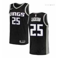 Mens Nike Sacramento Kings 25 Justin Jackson Authentic Black NBA Jersey Statement Edition 