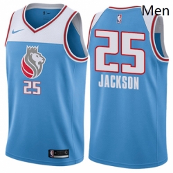 Mens Nike Sacramento Kings 25 Justin Jackson Authentic Blue NBA Jersey City Edition 