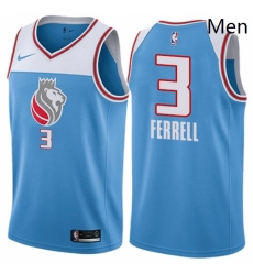 Mens Nike Sacramento Kings 3 Yogi Ferrell Swingman Blue NBA Jersey City Edition 