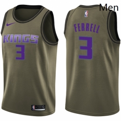 Mens Nike Sacramento Kings 3 Yogi Ferrell Swingman Green Salute to Service NBA Jersey 