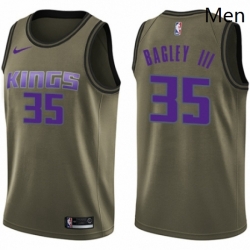 Mens Nike Sacramento Kings 35 Marvin Bagley III Swingman Green Salute to Service NBA Jersey 