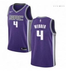Mens Nike Sacramento Kings 4 Chris Webber Authentic Purple Road NBA Jersey Icon Edition