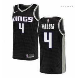 Mens Nike Sacramento Kings 4 Chris Webber Swingman Black NBA Jersey Statement Edition