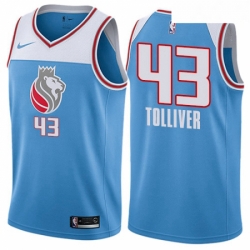 Mens Nike Sacramento Kings 43 Anthony Tolliver Authentic Blue NBA Jersey City Edition