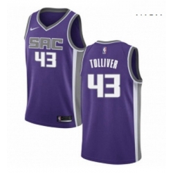 Mens Nike Sacramento Kings 43 Anthony Tolliver Authentic Purple Road NBA Jersey Icon Edition