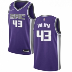 Mens Nike Sacramento Kings 43 Anthony Tolliver Swingman Purple Road NBA Jersey Icon Edition
