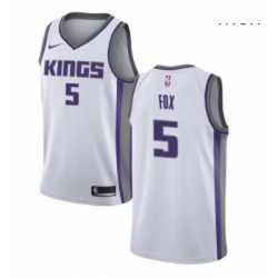 Mens Nike Sacramento Kings 5 DeAaron Fox Swingman White NBA Jersey Association Edition 