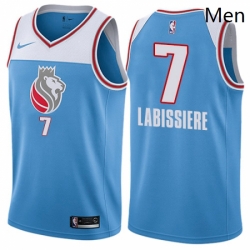 Mens Nike Sacramento Kings 7 Skal Labissiere Authentic Blue NBA Jersey City Edition 