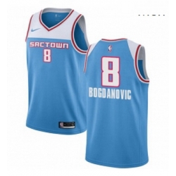 Mens Nike Sacramento Kings 8 Bogdan Bogdanovic Swingman Blue NBA Jersey 2018 19 City Edition 