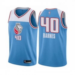 Mens Sacramento Kings 40 Harrison Barnes Authentic Blue Basketball Jersey City Edition 