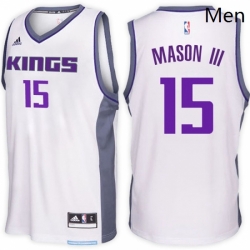 Sacramento Kings 15 Frank Mason III Home White New Swingman Stitched NBA Jersey 
