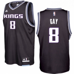 Sacramento Kings 8 Rudy Gay 2016 17 Seasons Black Alternate New Swingman Jersey 