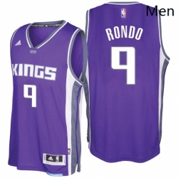 Sacramento Kings 9 Rajon Rondo 2016 17 Seasons Purple Road New Swingman Jersey 
