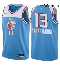 Womens Nike Sacramento Kings 13 Georgios Papagiannis Swingman Blue NBA Jersey City Edition