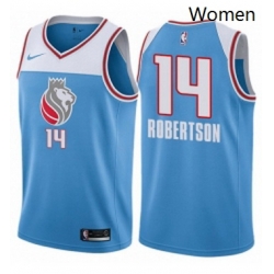 Womens Nike Sacramento Kings 14 Oscar Robertson Swingman Blue NBA Jersey City Edition