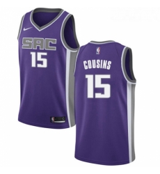 Womens Nike Sacramento Kings 15 DeMarcus Cousins Authentic Purple Road NBA Jersey Icon Edition