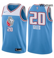 Womens Nike Sacramento Kings 20 Harry Giles Swingman Blue NBA Jersey City Edition 