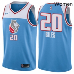 Womens Nike Sacramento Kings 20 Harry Giles Swingman Blue NBA Jersey City Edition 